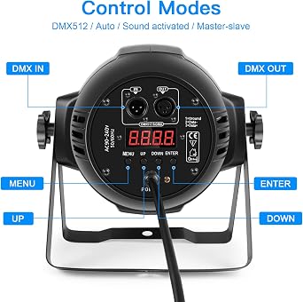 200W RGBW 4 in 1 Stage Light, 18 LED Par Spotlights, DMX512/Sound Activated, Disco Light Effect for Concert Show Bar Club Party Wedding Halloween Christmas [Energy Class A]