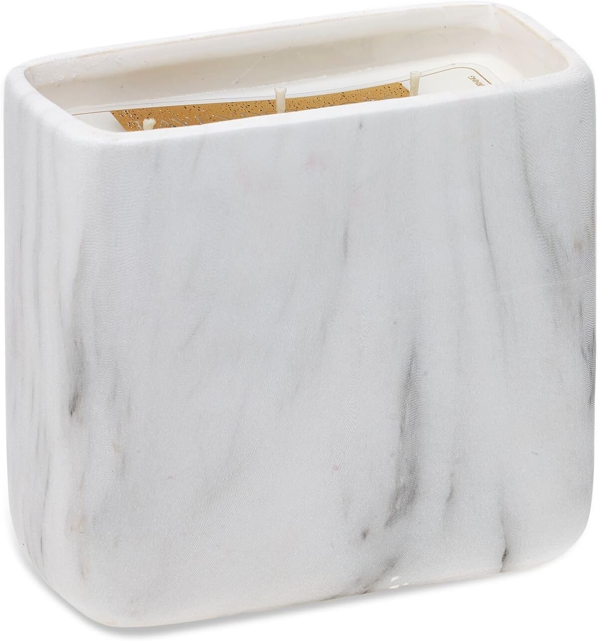 DecoFlairCDL6450 Vanilla Large White Marble Ceramic Candle