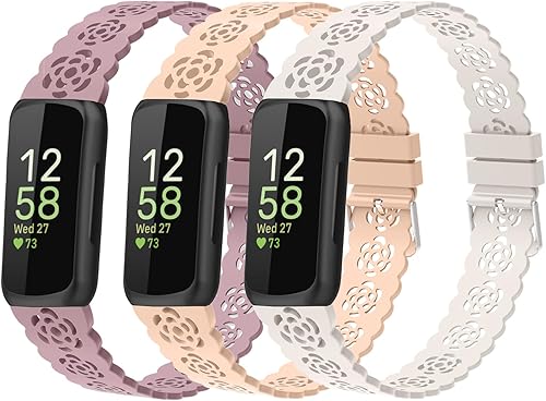 Miniatura 8 de Paquete de 3 bandas de silicona delgadas compatibles con Fitbit Inspire 3 Inspire 2 Inspire HR  Inspire para mujeres correa de repuesto deportiva de