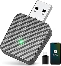2 in 1 Wireless Carplay Adapter 2025, Converts Carplay from Wired to Wireless, Plug & Play, Mini Wireless Carplay, USB C/A Port, Suitable for iOS 10+, Black