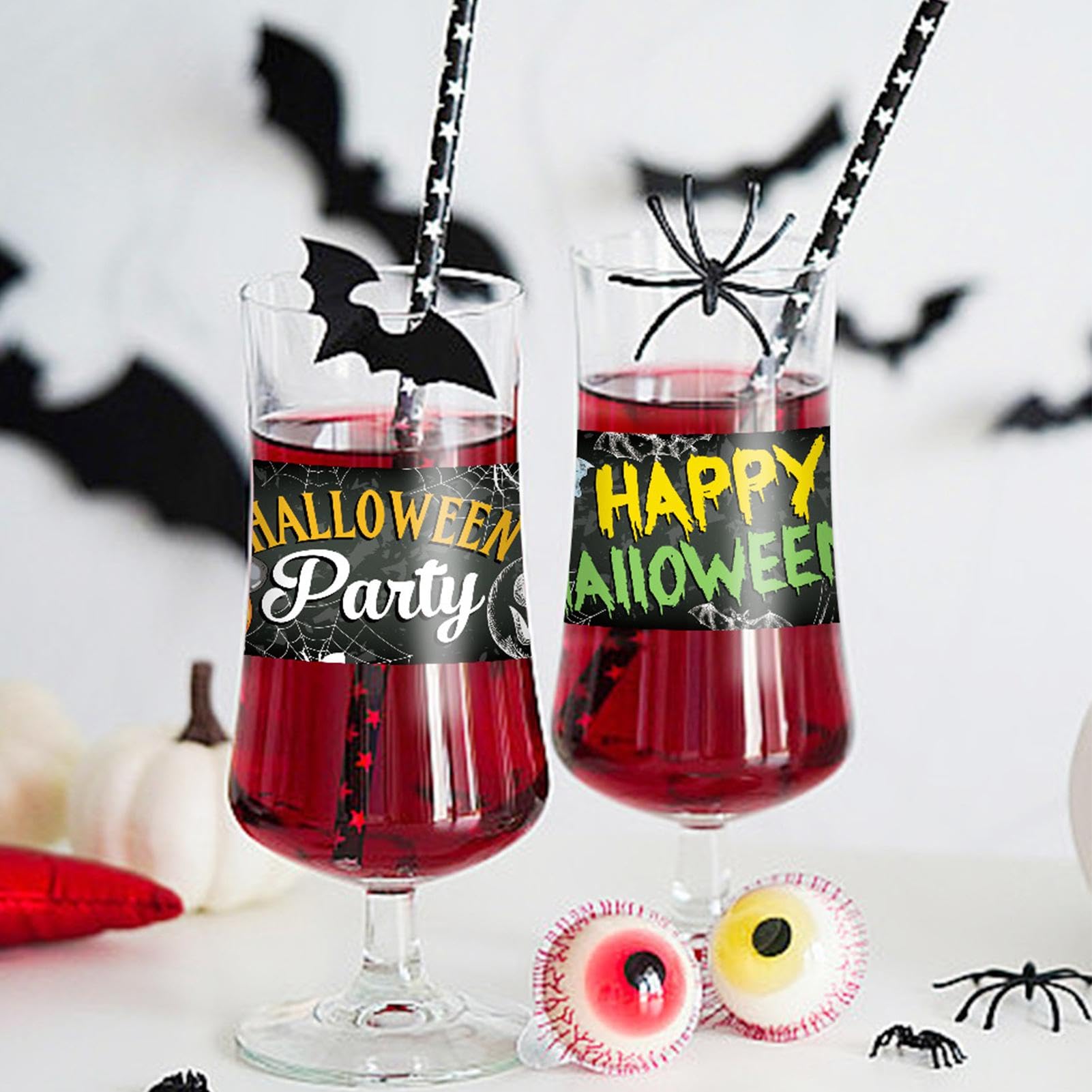 12 pezzi decalcomanie per bottiglie di vino di Halloween etichette autoadesive per bottiglie di liquore adesivi per bottiglie di vino portatili per bar da Pub casa  15