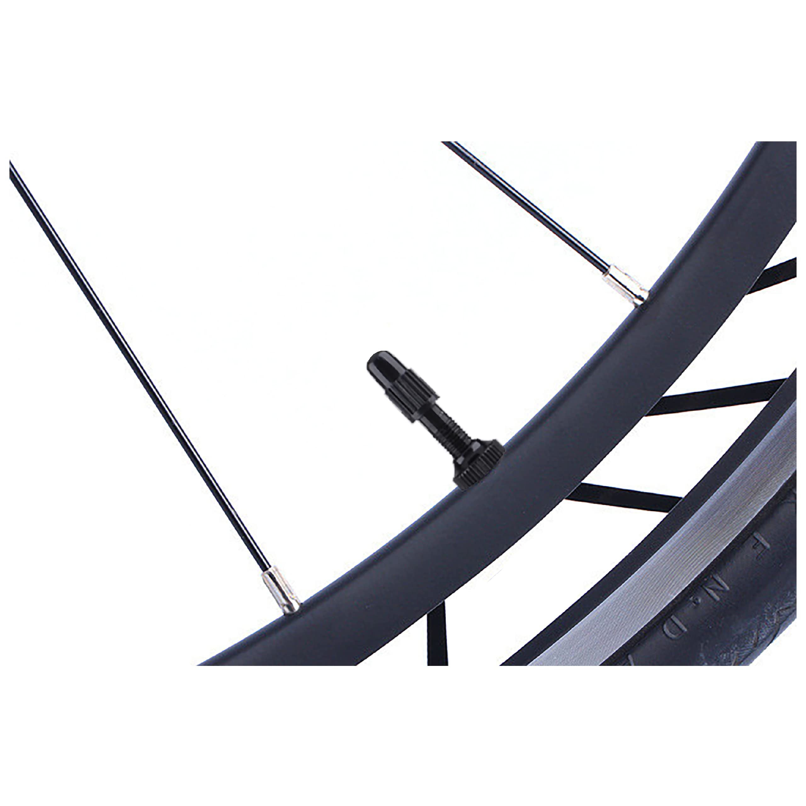 Valve De Vélo Tubeless En Acier Inoxydable 40 Mm – Compatible Jantes à Profil Haut, Pour VTT Et Route (noir)