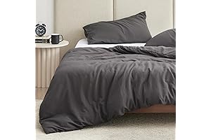 EXQ Home Washed Cotton Duvet Cover for Weighted Blanket in Dark Grey, 60x80 Inches