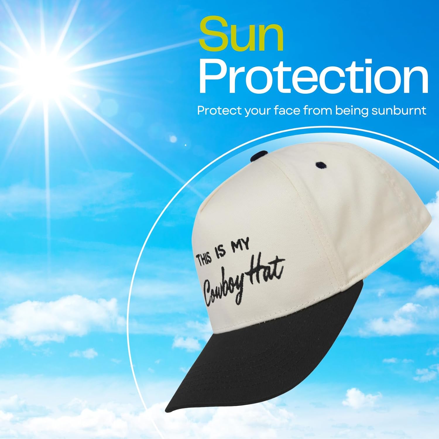 Trucker Hats for Men Women Vintage Two Tone Country Cowboy Hat Retro Western Snapback Cap - Image 6