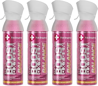 Medium Balance Pink Grapefruit Aroma 5L Canister | Respiratory Support for Aerobic Recovery, Altitude, Performance & Health (4 Pack)