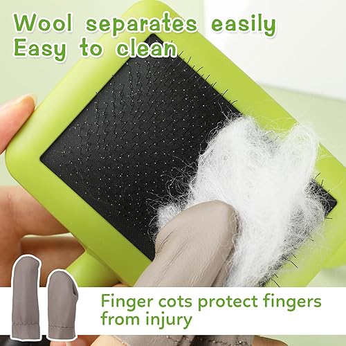 Miniatura 5 de 2 tarjetas de lana, tarjetas de mano con mango ergonómico, cepillo de fieltro de aguja curvada, cepillo deslizante para hilado de lana, aseo de