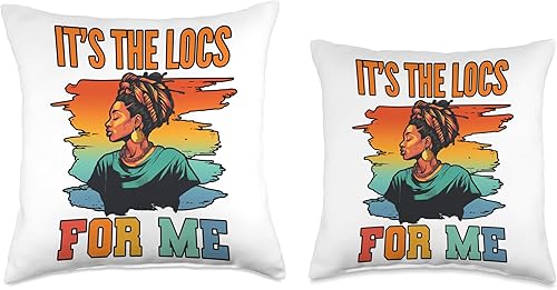Miniatura 3 de Locs Afro Dreadlocks Love Natural Beauty Hair It's the Locs for Me Afro Hair Black American African Girl Throw Pillow, 16x16, Multicolor