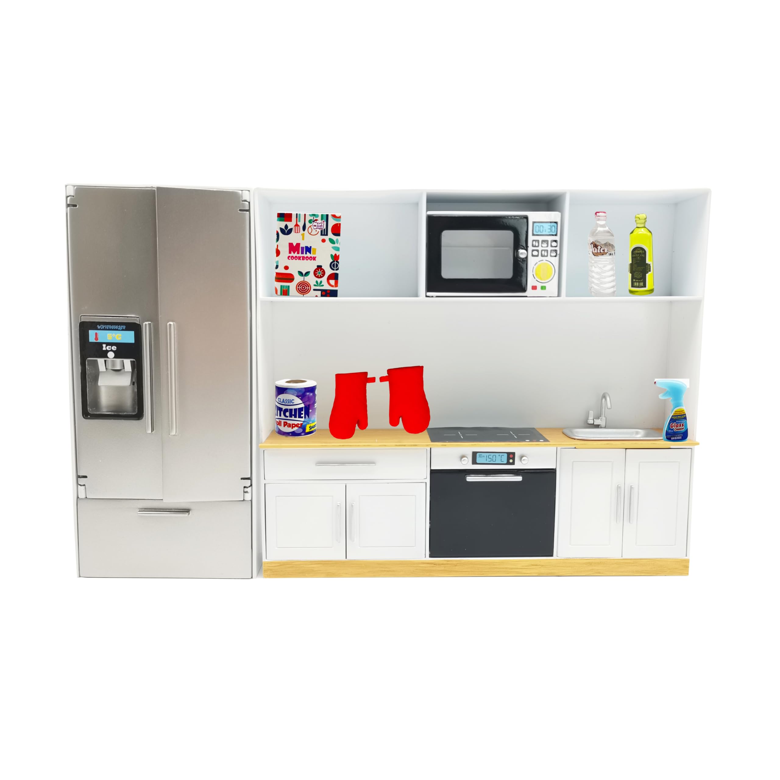 Bizak Mini World Playset 64506010 Set de Cuisine avec Four, Micro-Ondes, réfrigérateur, Distributeur de Glace et Accessoires, pour Enfants à partir de 6 Ans