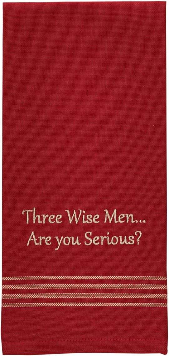 Park Designs Three Wise Men Dishtowel Set of 2, Red