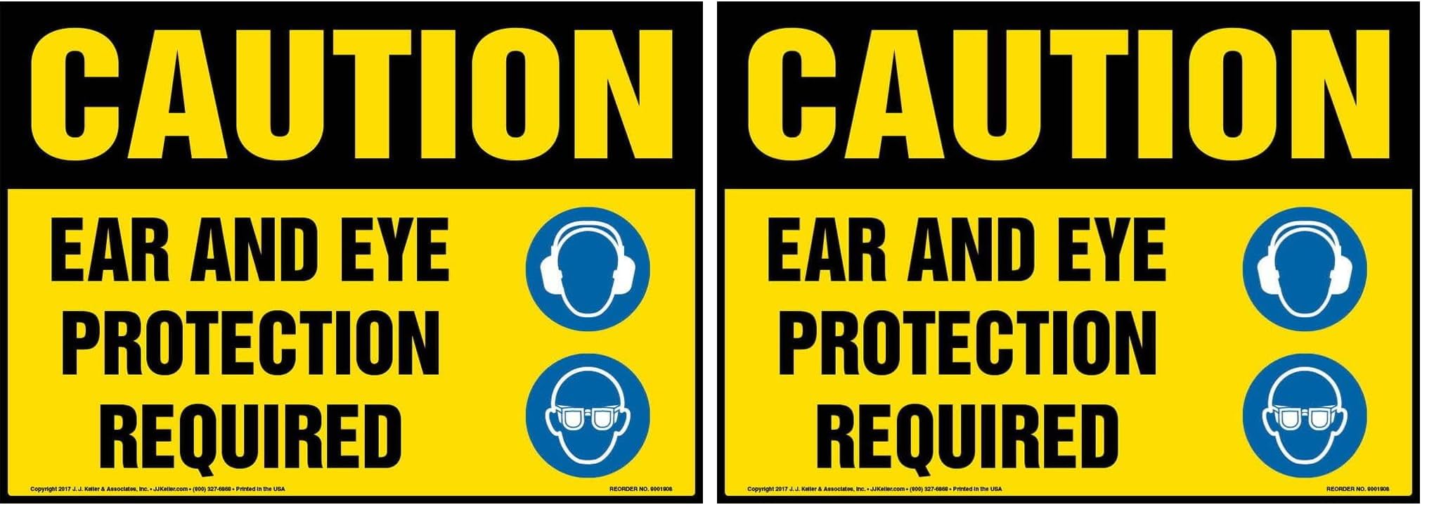 J. J. Keller Caution: Ear and Eye Protection Required Sign, Vinyl — Amazon image 6