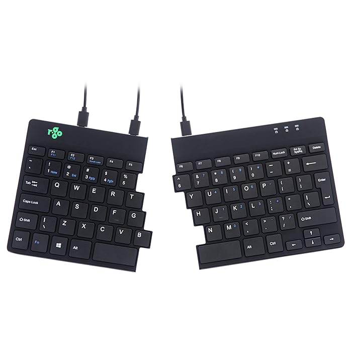 Buy RGo Split Ergonomic Keyboard, QWERTY (US), Black, Wired USB