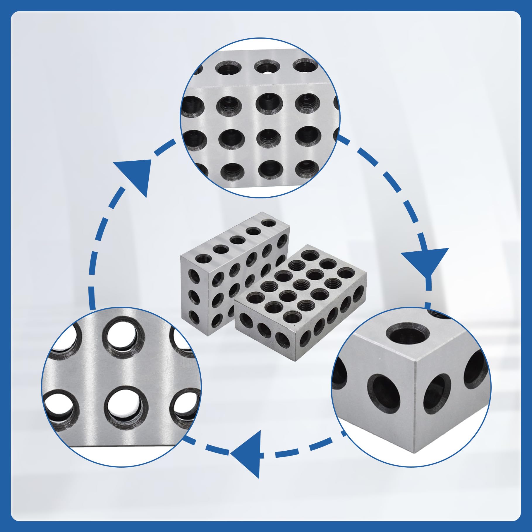 2-4-6 Blocks Matched Pair 23 Holes 0.0002 Ultra Precision Hardened