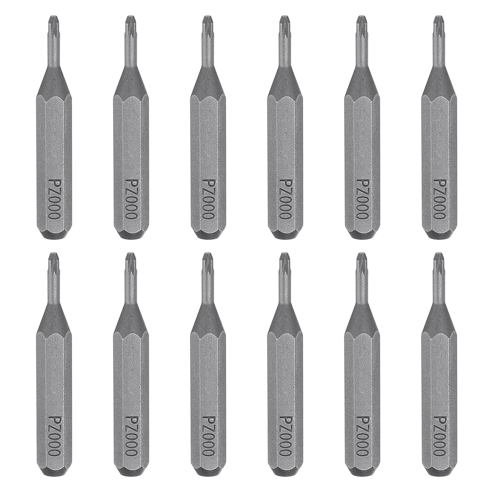 sourcing map 12pcs PZ000 Screwdriver Bit 5/32" Hex Shank 28mm Length S2 Steel Magnetic Phillips Slotted Screw Driver Bit for Electric Precision Repair