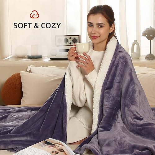 Miniatura 2 de ESTINGO Manta térmica eléctrica tamaño individual, manta térmica con 5 niveles de calefacción y apagado automático de 10 horas, manta térmica con