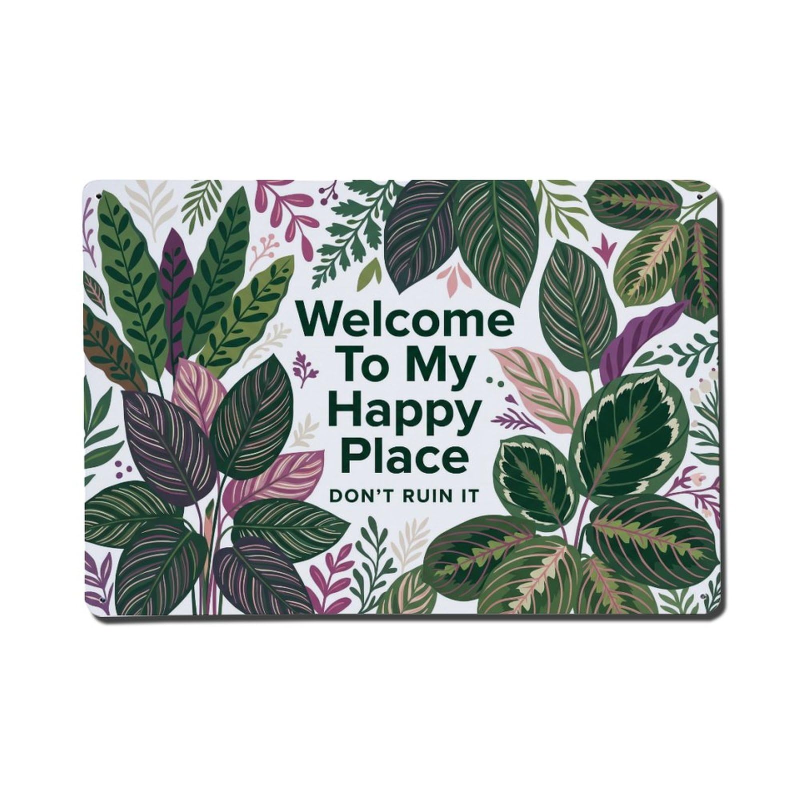Tropical Calathea Jungle Lounge Humor Metal Tin Sign Plaque Wall Decor for Cafe, Club Bar, Office, Home Garden Metal Poster 8x12Inch