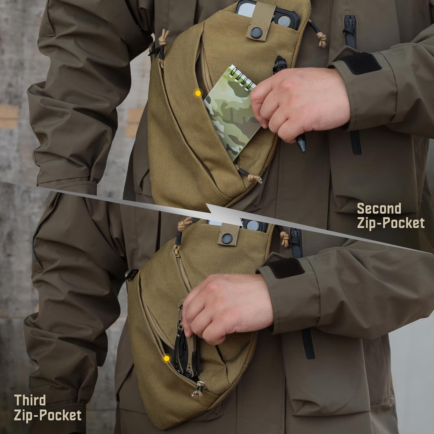 WYNEX Tactical Crossbody Sling Bag,Concealed Carry Bag for Men Women,Anti Theft Crossbody Bags, CCW Bags EDC Carry - Image 2