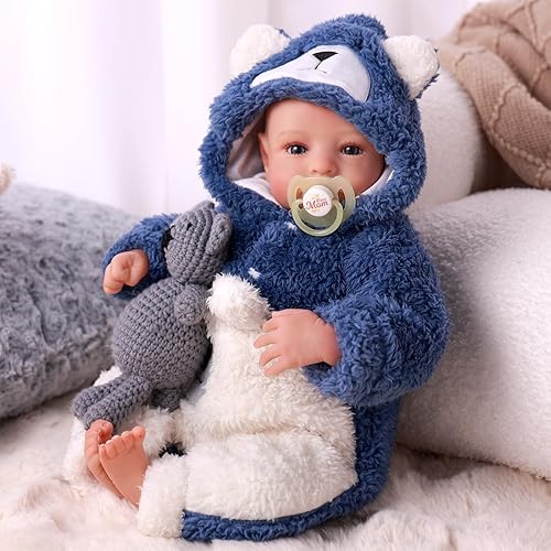Miniatura 4 de BABESIDE Aiden - Muñecas de bebé realista realista de 20 pulgadas, hechas a mano, cuerpo suave, realista, de silicona, con juguete y caja de regalo