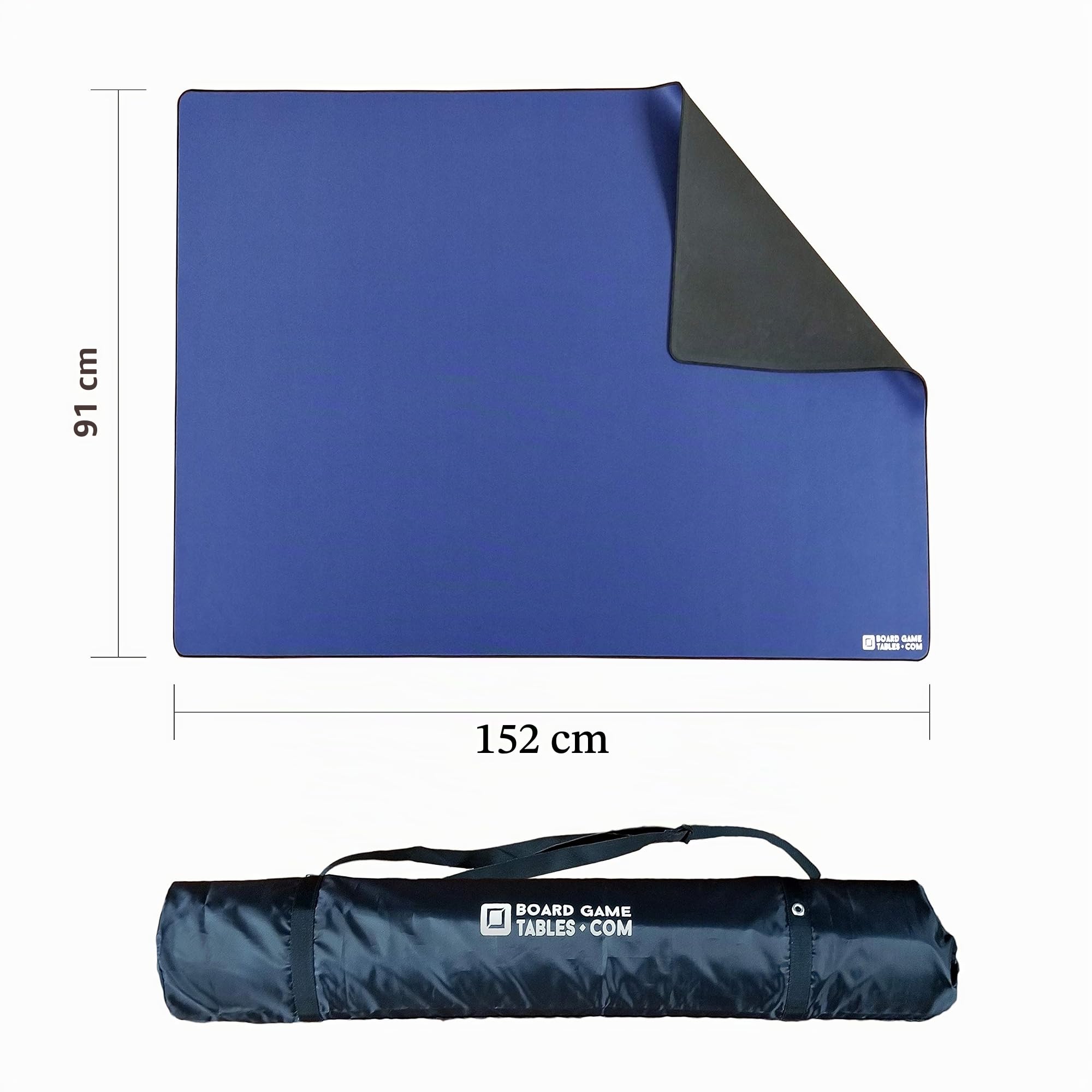 Brettspiel-Spielmatte, 90 x 150 cm, dick, super gepolstert, genähter Rand, wasserabweisend, mit Tragetasche, für Tisch-Brettspiele, Kartenspiele, RPG-Spiele (Medium, blau)