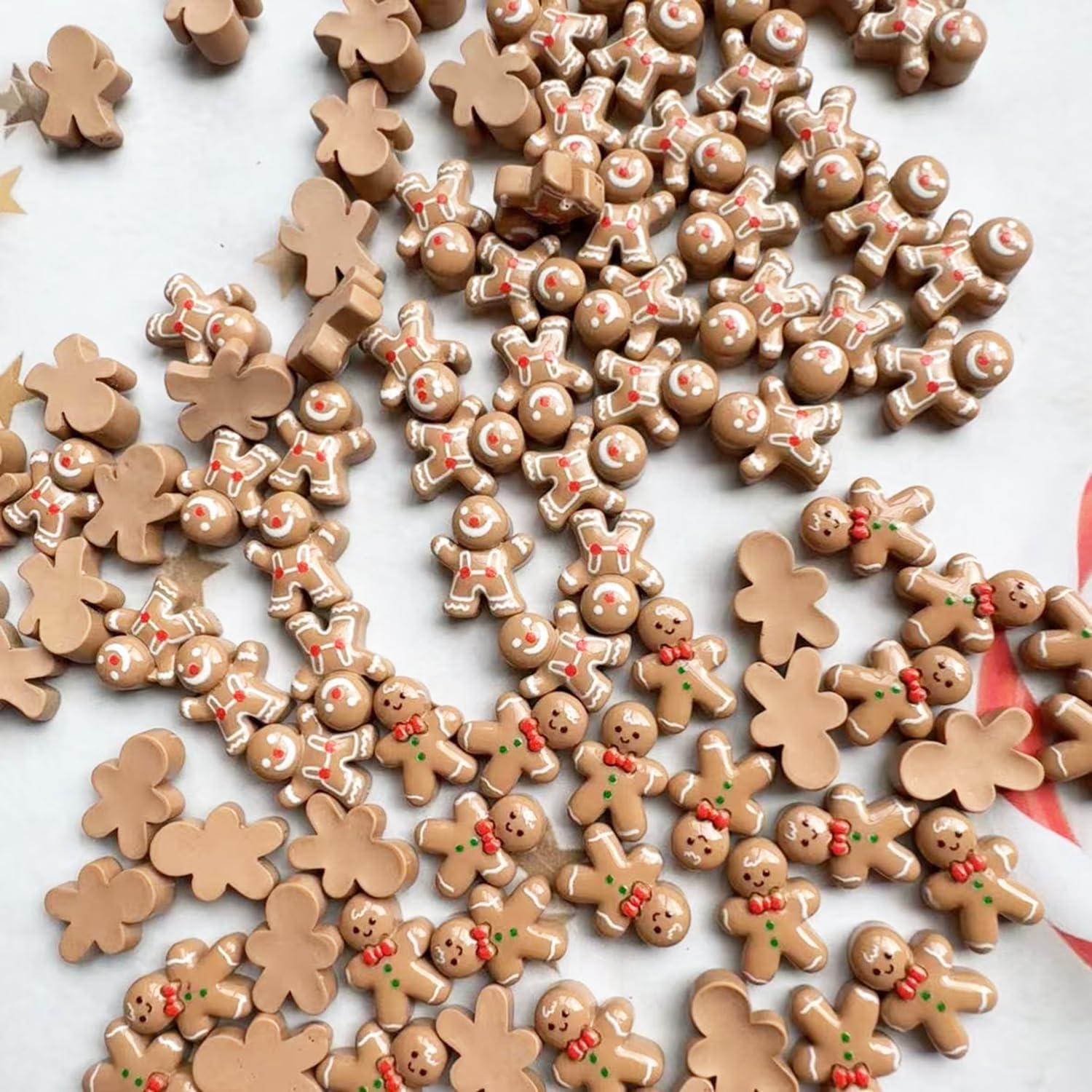 Christmas Nail Art Charms 30Pcs Gingerbread Man Nail Charms 3D Resin Nail Gems Cute Cartoon Xmas Nail Art Supplies Winter Nails Jewelry New Year Nails Accessories for Women DIY Christmas Manicure image 3