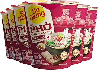 Sa Giang - Sai Gon Pho Noodles, Beef Pho, Instant Beef Pho, Beef Pho Cup, Instant Pho Vietnamese, Instant Beef Pho Vietnamese, Vietnamese Traditional Taste, Spicy Beef Flavour, 1,76 Fl Oz