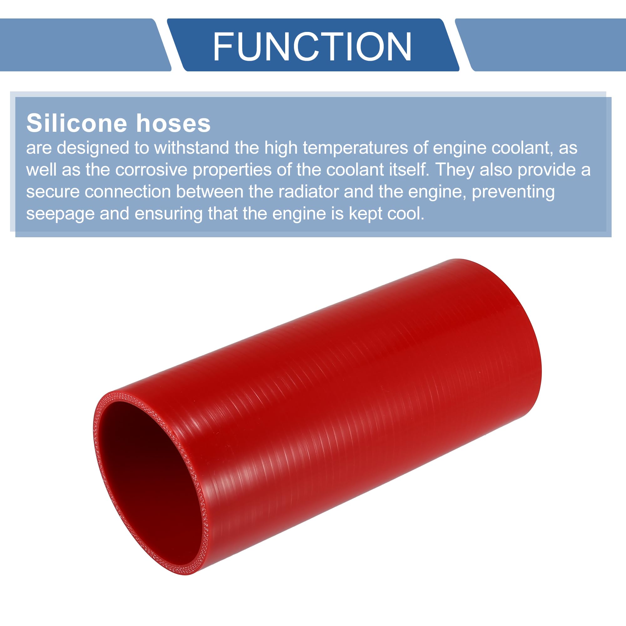 QUARKZMAN 1 Pz Tubo in Silicone Rosso per Auto 80mm 3.15" ID 200mm 7.87" Lunghezza 0 Gradi Universale
