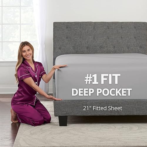 Miniatura 19 de DeaLuxe Kids Twin Deep Pocket Fitted Sheet - White - Microfiber - 16' Deep - Twin Size 39' x 75' - Perfect Fit for 14'-18' Mattresses