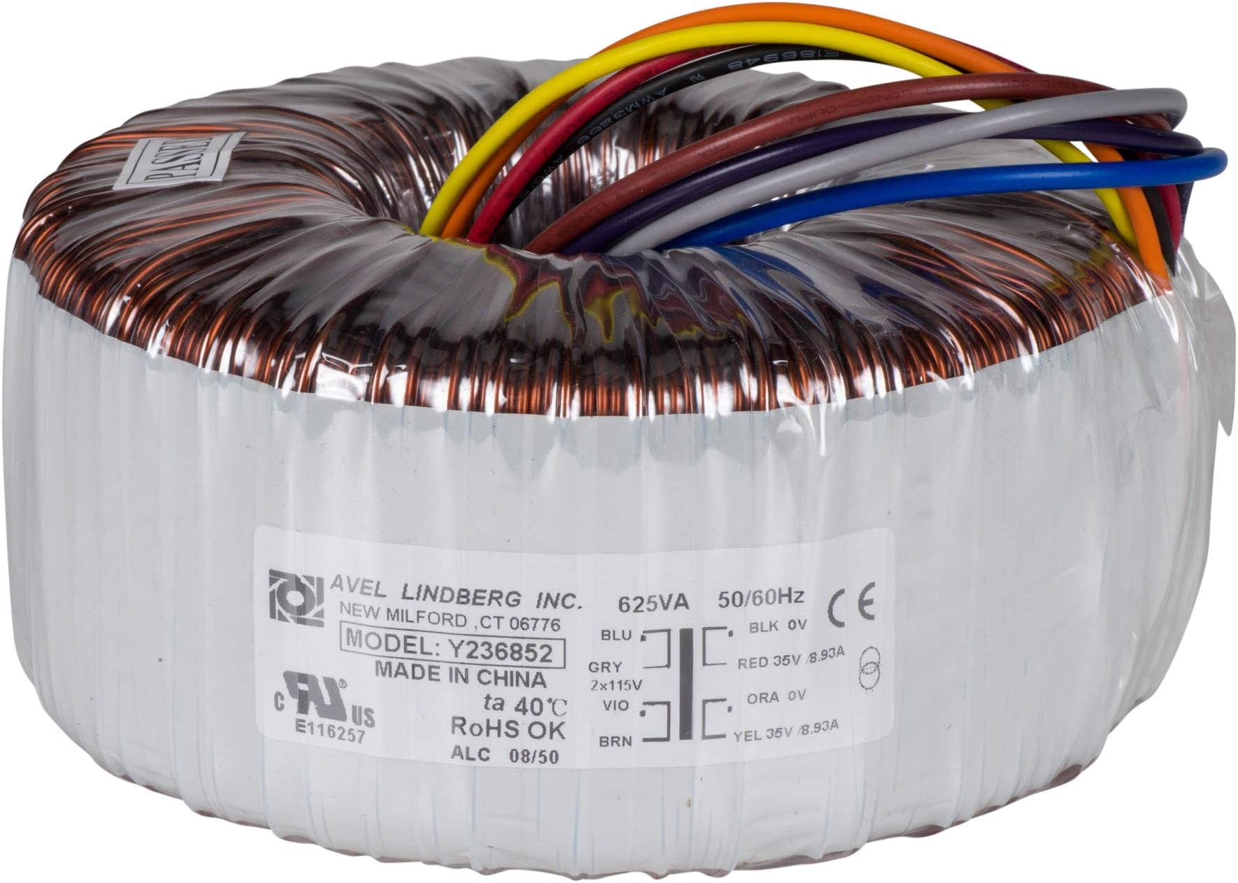 Avel Lindberg Y236852 625VA 35V+35V Toroidal Transformer