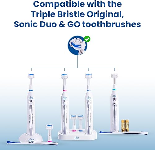 Miniatura 3 de Triple Bristle Recambios de cabeza de cepillo de repuesto, innovador diseño de cabeza de 3 caras, compatible con cepillo de dientes sónico de la