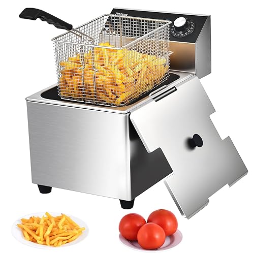 Deep Fryer with Basket, 1700w 14Qt Oil Tank/ 6.7Qt Basket,
