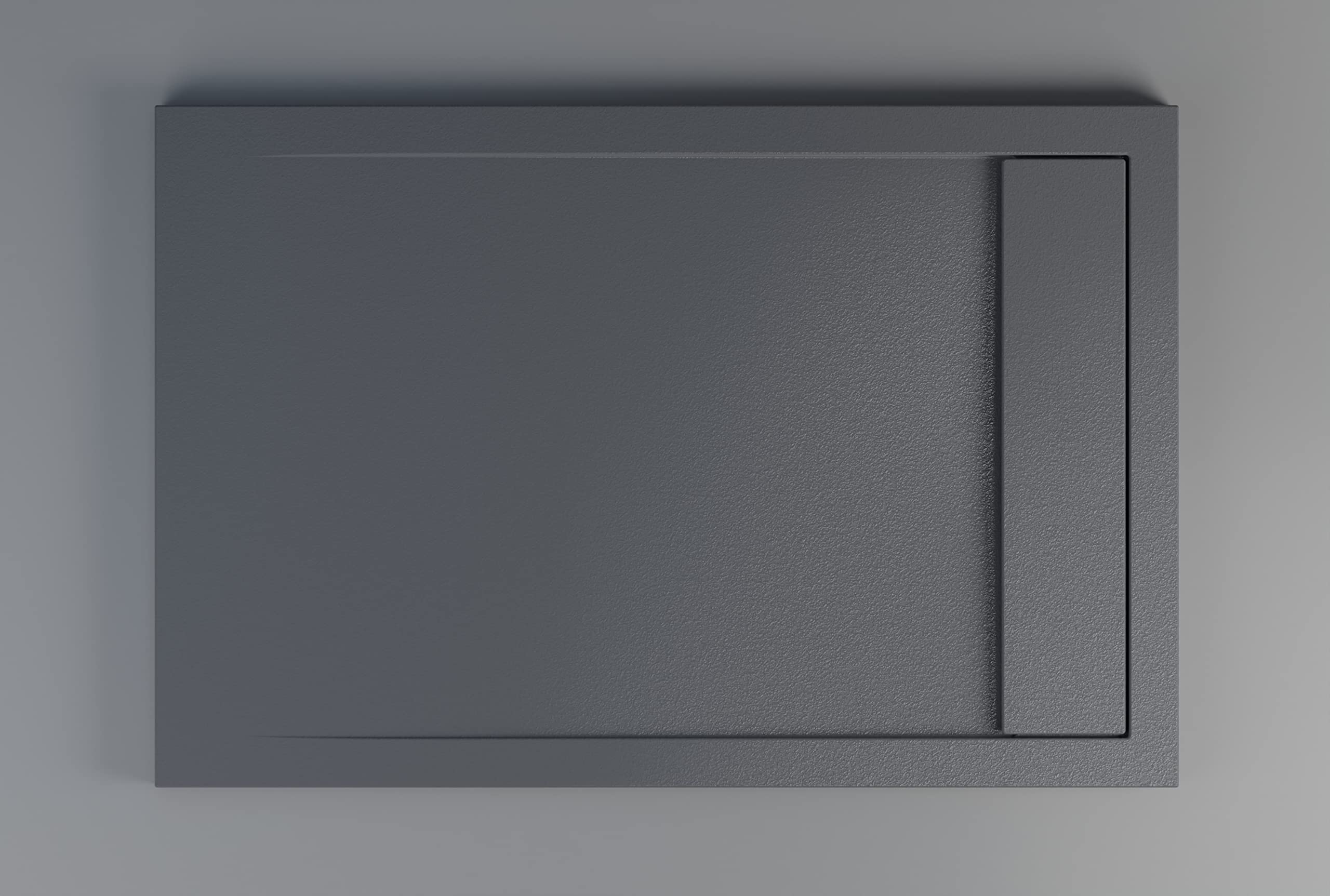 BERNSTEIN Duschtasse Vireo 80x120 Cm – Flache Bauhöhe 26 Mm, Anti-Rutsch, Anthrazit Matt