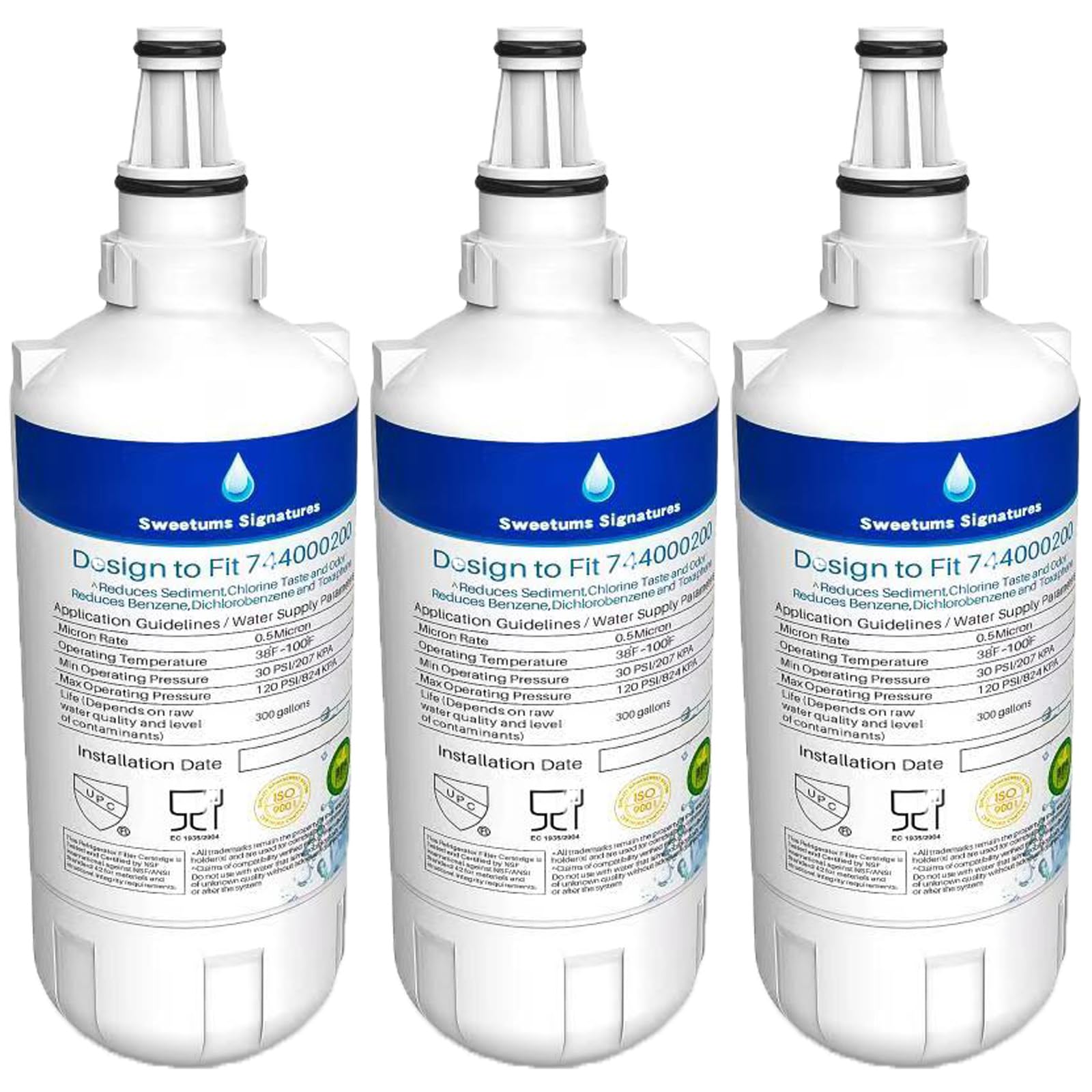 744000200 Filter Replacement for Liebherr 7440000 7440002 Refrigerator Water Filter (3 Pack)