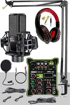 Midex MX-2020 Functional Paket-2 Stüdyo Mikrofon Ses Kartlı Mikser Kulaklık Stand
