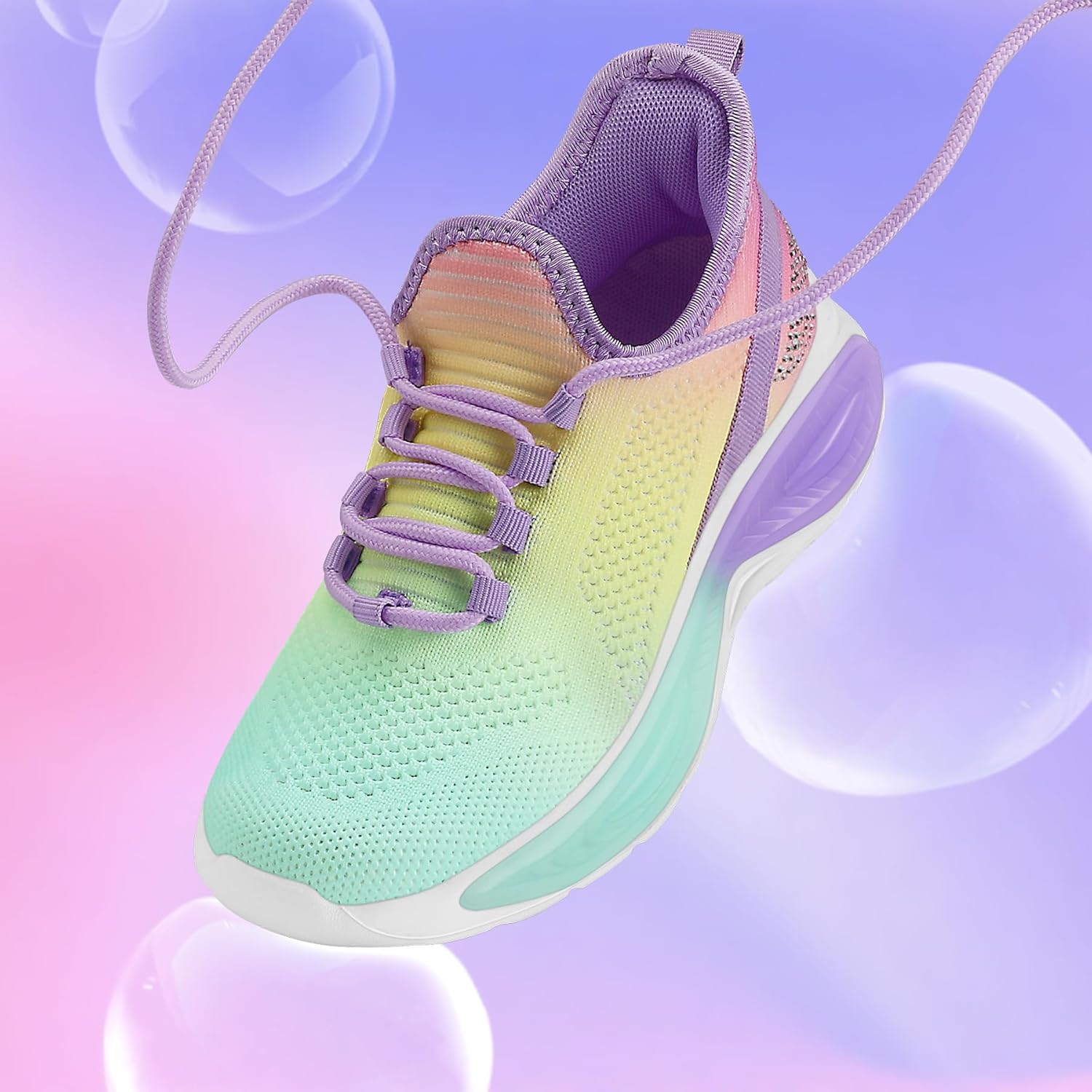 RUNSIDE Girls Lightweight Sneakers Kids Lace-up Tennis Running Shoes, Breathable Walking Shoes for Toddler/Little Kid/Big Kid - Image 3