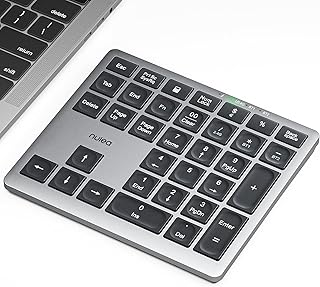 Nulea Wireless Bluetooth 5.0 Portable Numeric Keyboard, USB-C Rechargeable, 34-Keys Bluetooth Keyboard for Data Entry, Com Price In India