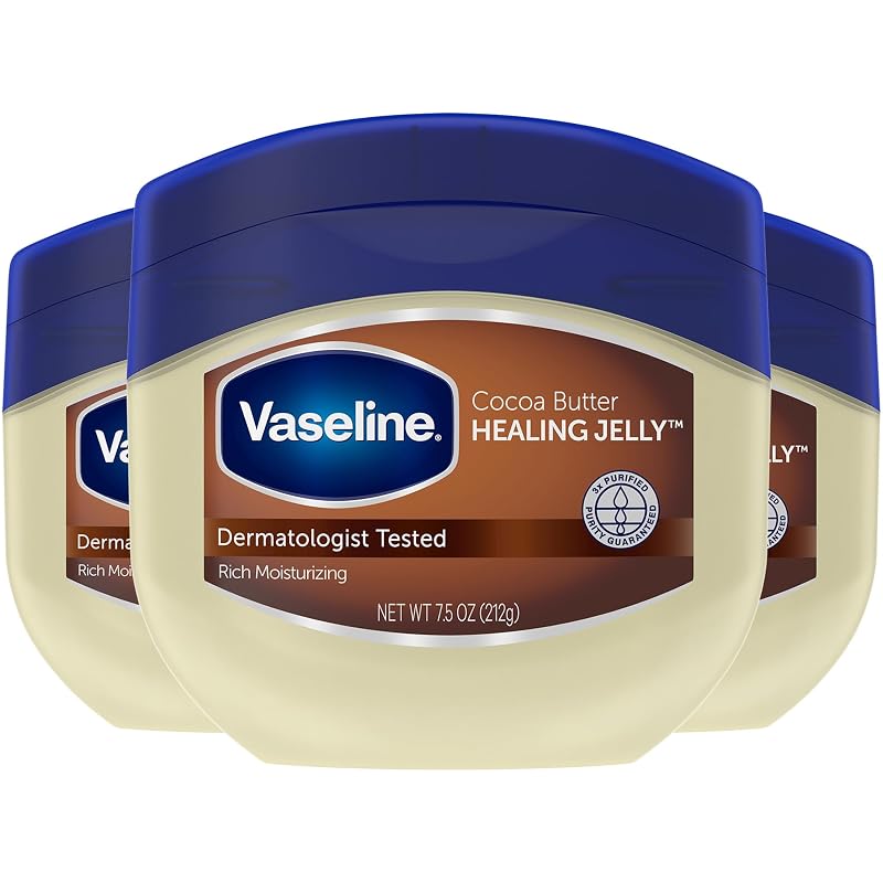 Vaseline Manteiga de Vaselina com Manteiga de Cacau, Perfumada, Pacote com 3, 213 g cada