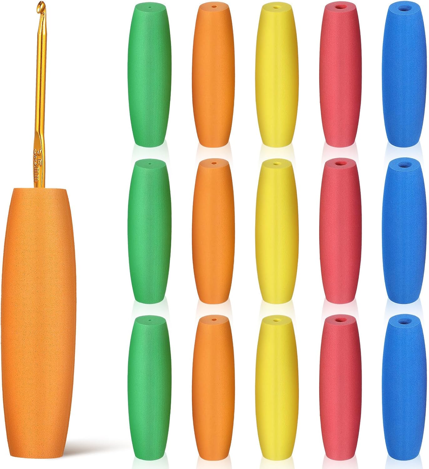 EVA Crochet Hook Handle Grips for 15pcs Knitting Needles and Hooks
