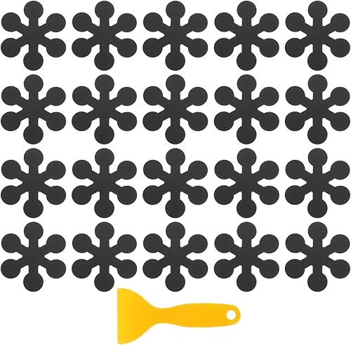 Miniatura 6 de uxcell 20 calcomanías antideslizantes para bañera, calcomanías antideslizantes para ducha y raspador para bañera, ducha, escaleras, escaleras, color