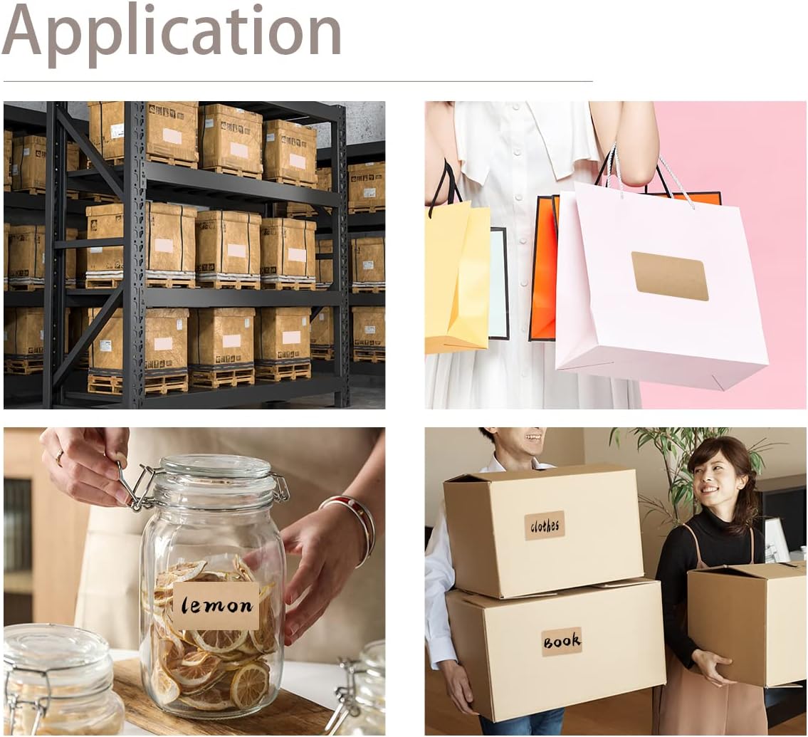 PARLAIM 3 X 5 Inch Rectangle Adhesive Color Coding Stickers,Kraft Rectangle Labels -250 Per Dispenser Box（Kraft ） - Image 7