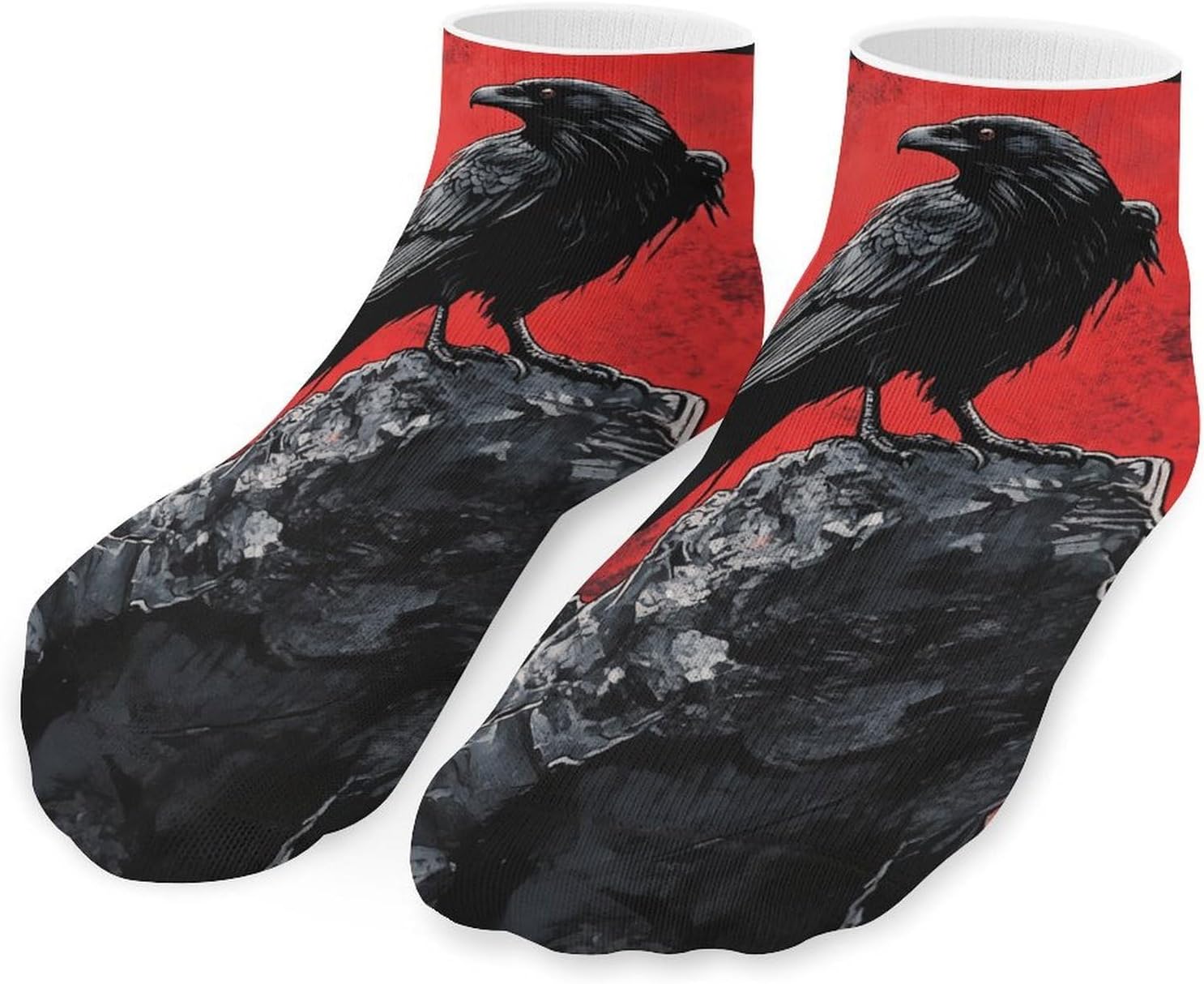 5 Pairs Gothic Raven Ankle Socks Breathable Low Cut Short Socks