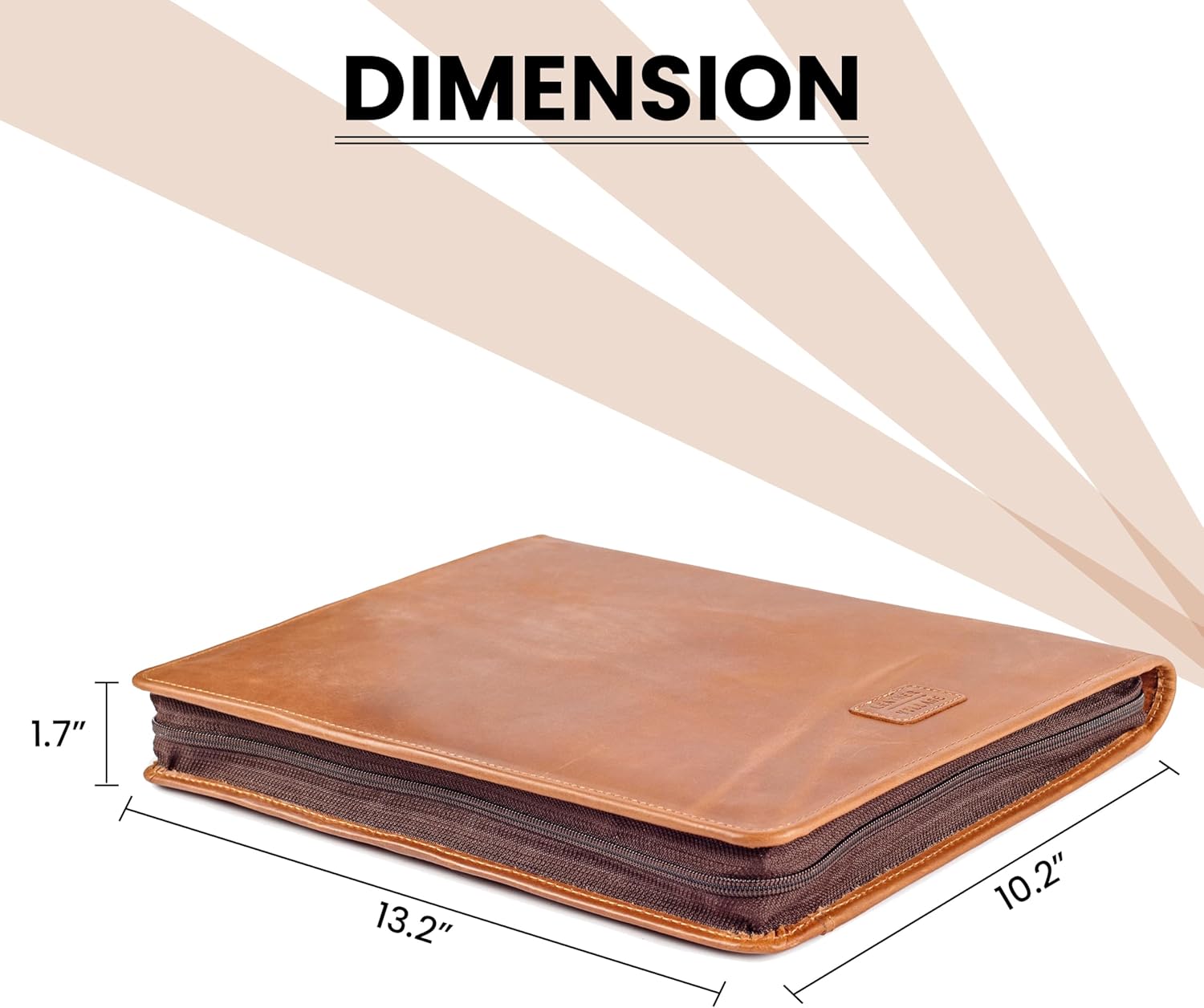 LEATHER VILLAGE Leather Portfolio Organizer - Professional Business Padfolio for Men & Women - Stylish Document Card Holder, Folio for A4/Letter Size Writing Legal Pad, Tan