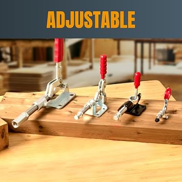 Toggle Clamp Iron Galvanized Quick Fixed Toggle Clamp Holding Latch Push Pull Action Hand Tool for Machine Operation, Woodworking( GH-305-CM )