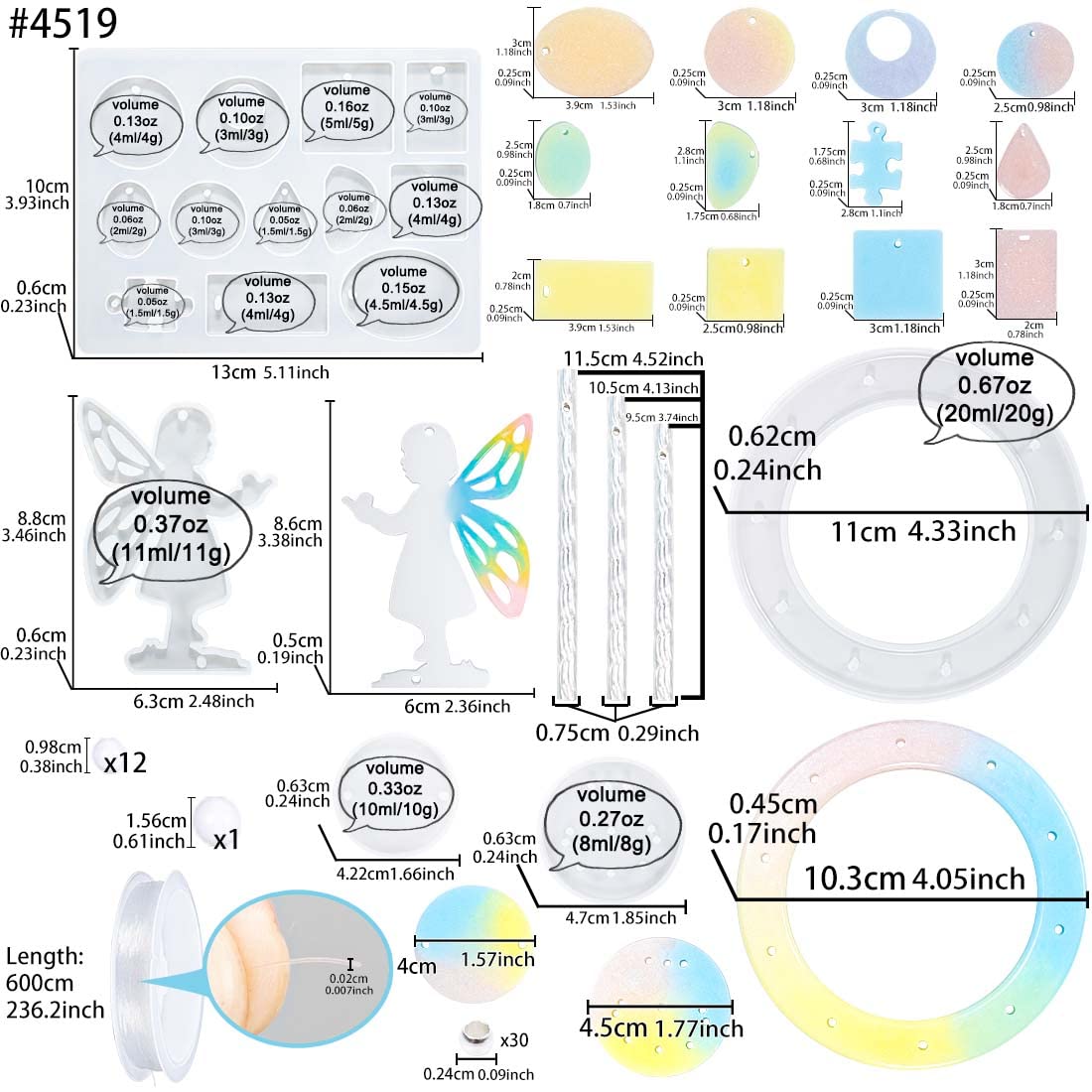 Moules Créatifs En Résine Pour Carillons éoliens 3 Styles De