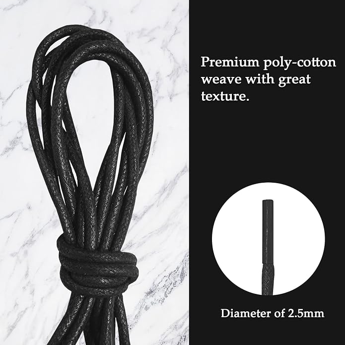 Cordones encerados redondos para zapatos 90 cm 2 unidades miniatura 2