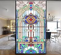 Vista 9 de Lámina decorativa para ventana, privacidad, pintura de bosque, adhesivos estáticos para ventanas, sin pegamento, cubiertas esmeriladas para ventanas