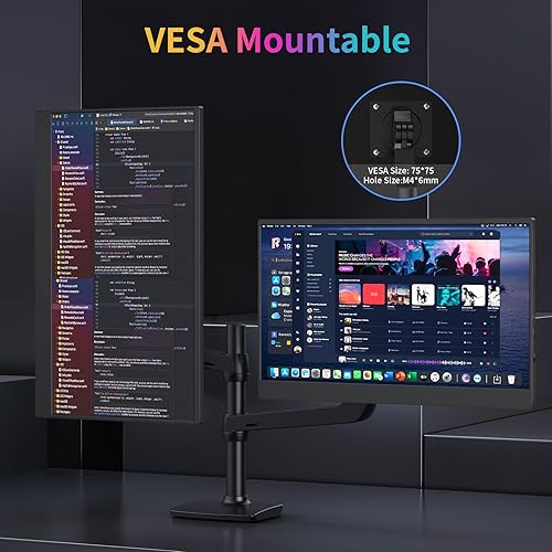 Miniatura 8 de Pantalla portátil 4K, monitor de computadora portátil IPS de 15.6 pulgadas 3840 x 2160, 15001, 350 nits USB C HDMI pantalla para juegos con