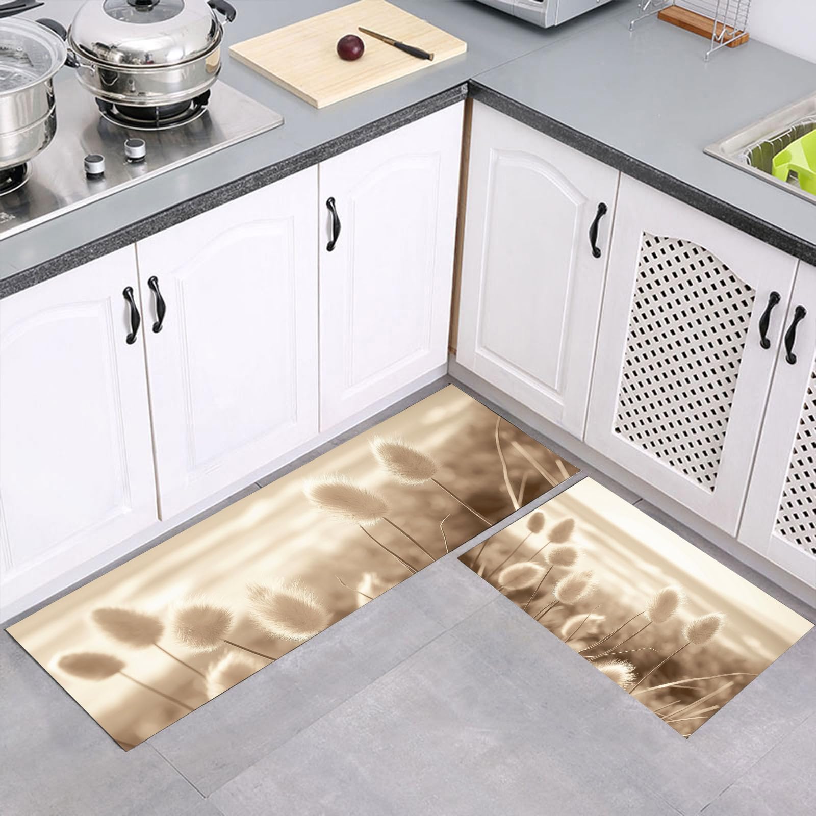 Tapetes de cocina impermeables y antifatiga: alfombras antideslizantes de textura suave