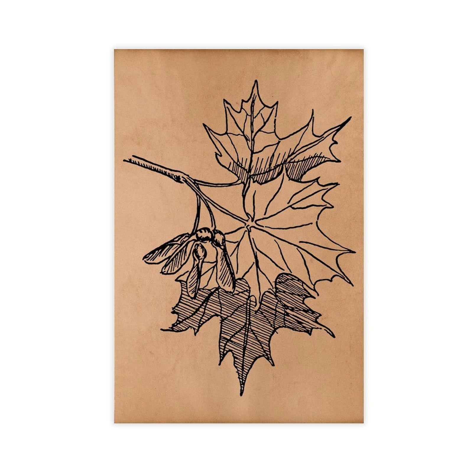 HOHHMY Maple Leaf Botanical Canvas Poster for Dorm Room Decor Gift