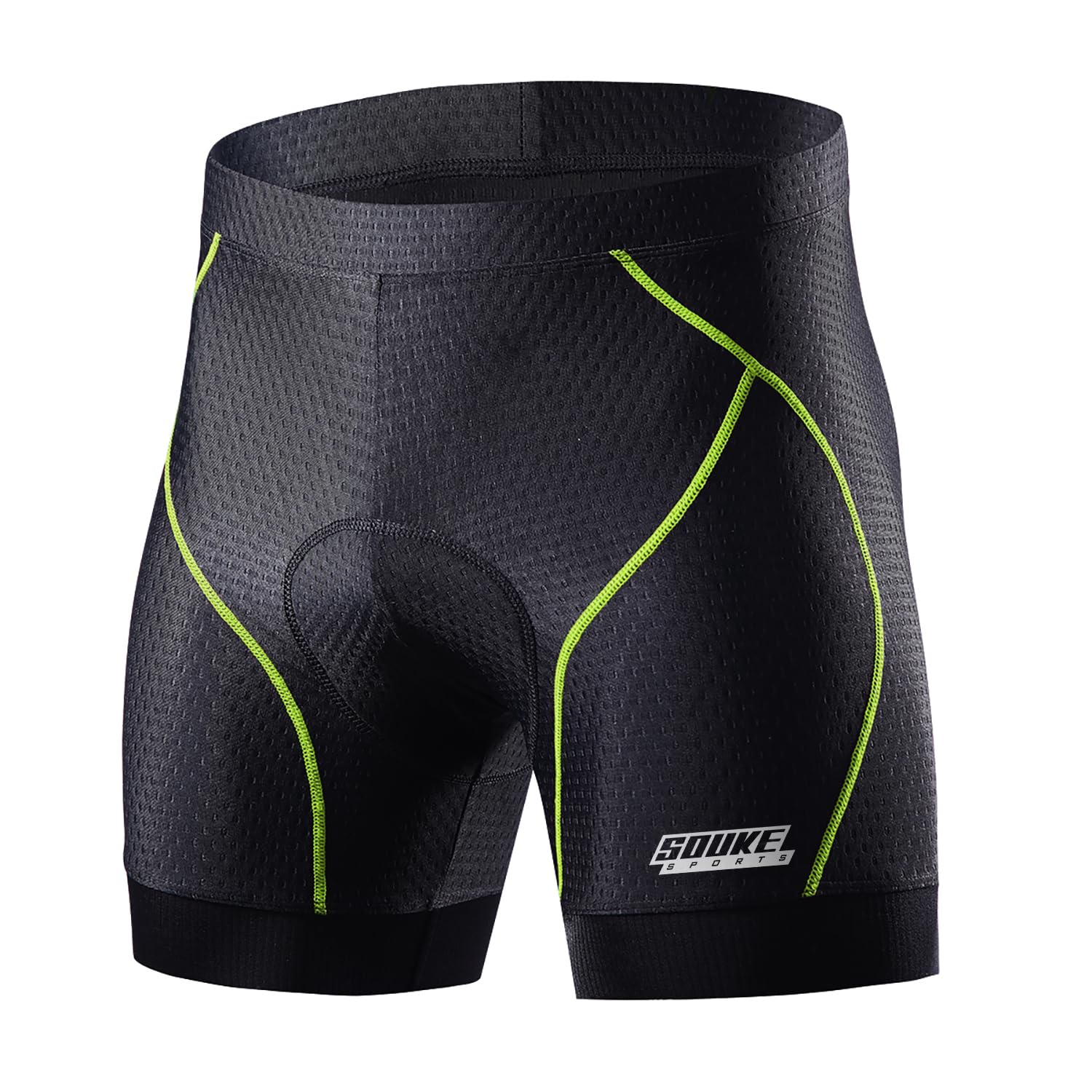Souke Sports Men's Cycling Underwear Shorts 4D Padded Bike Bicycle MTB Liner Shorts with Anti-Slip Leg Grips