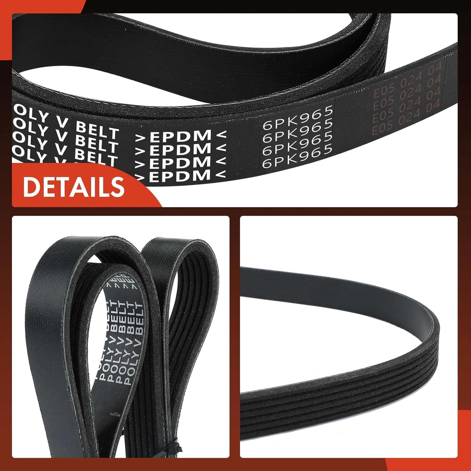 A-Premium 38.14 In Serpentine Belt For Mazda, Ford, Geo, Infiniti, Isuzu, Mercury & Subaru - CX-5 2014-2023, 3 2014-2023, 3 Sport, 6, CX-9, CX-30, CX-50, Tempo, Storm, Q45, Impulse, Topaz, XT