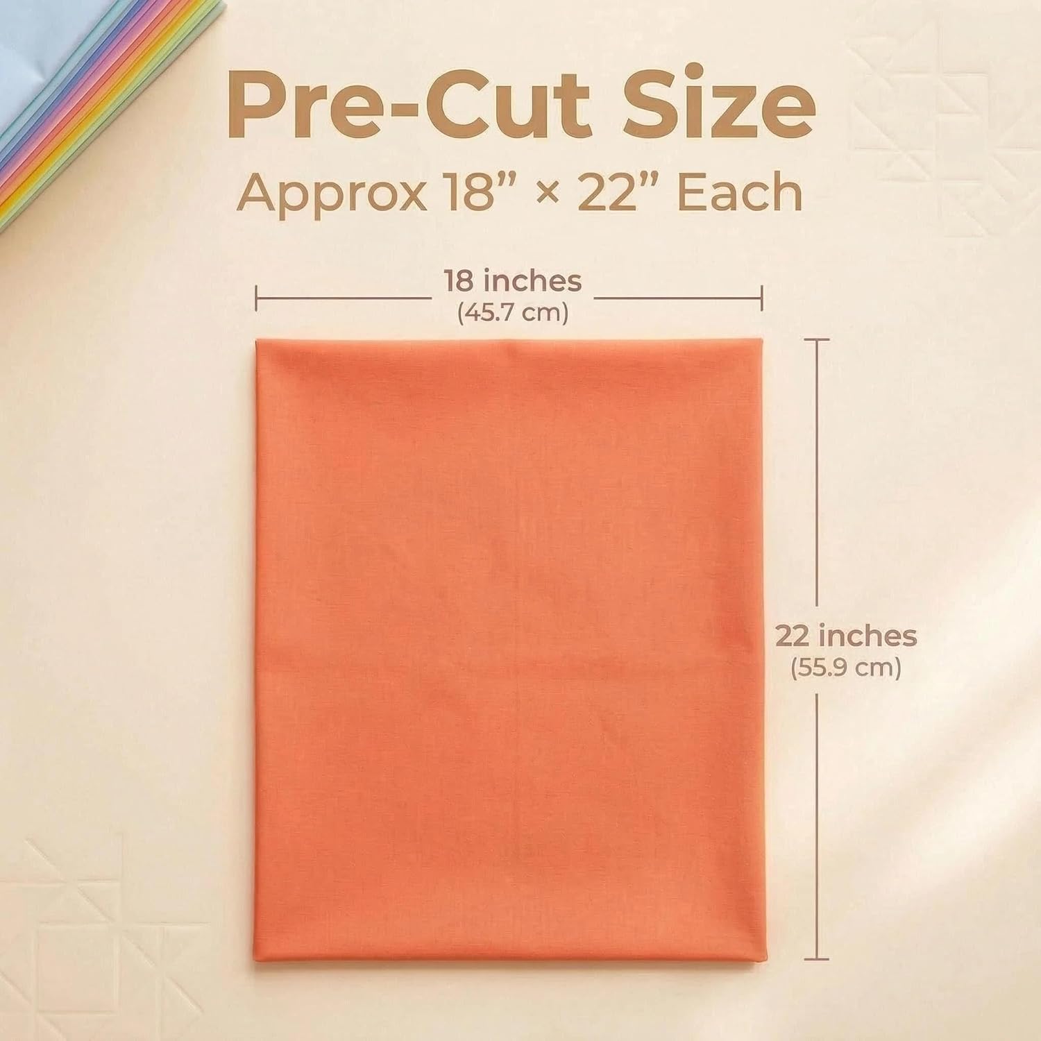 iNee Precut Solid Color Quilting Fabric Bundle Fat Quarters (Soft Rainbow)
